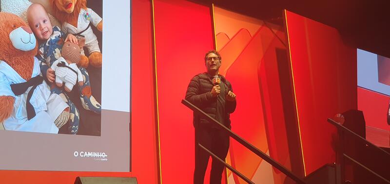 Palestra com o ex-judoca Flávio canto sobre como trilhar o caminho do sucesso